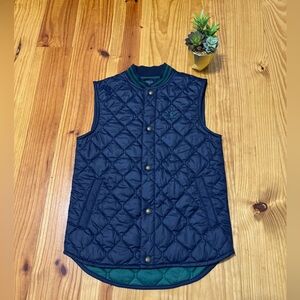 Polo Ralph Lauren Boys' Quilted Baseball Vest Diamond Navy Blue/Green M(10-12)